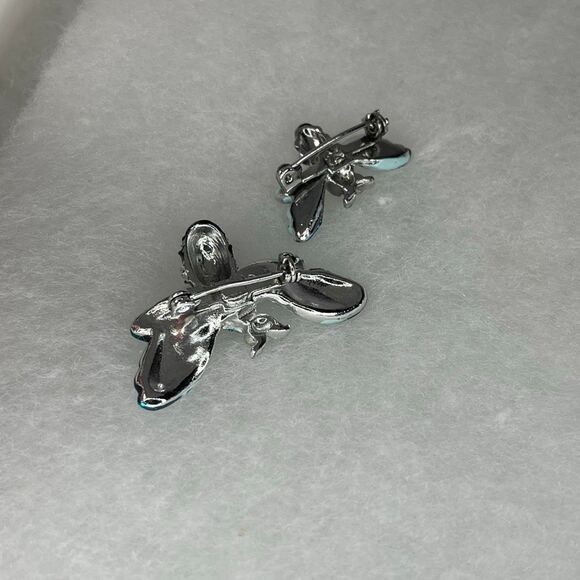 Vintage scatter bee brooches enamel set of 2 - Picture 3 of 7